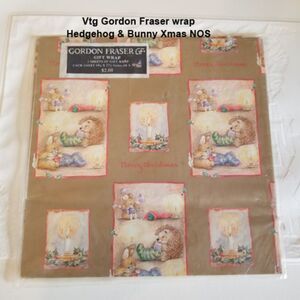 Vintage Gordon Fraser wrap Hedgehog xmas 2 sheets